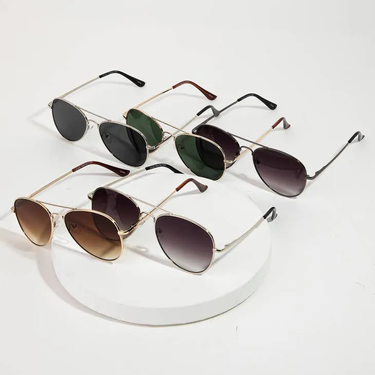 Metal Frame Aviator Sunglasses