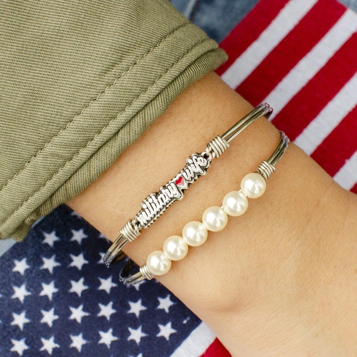 Military Wife Bangle Bracelet