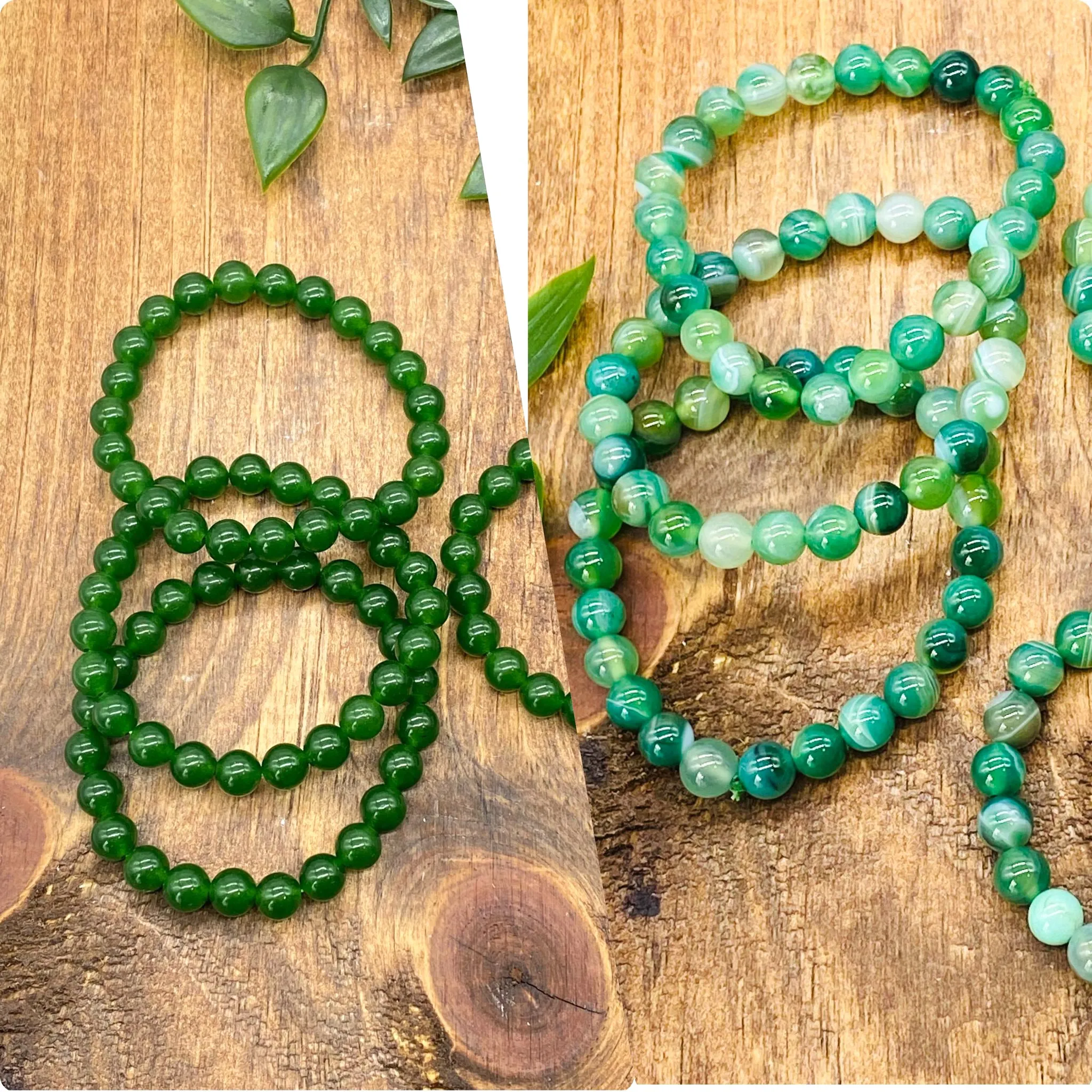 Natural Jade Bracelets, Light Green Jade Bangles, Green Jade Bracelets, 8mm Beads, Healing Bracelets, Chakra Cleansing Bracelet