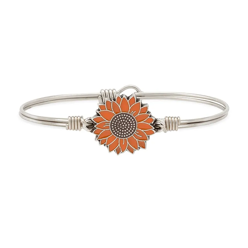 Orange Sunflower Bangle Bracelet