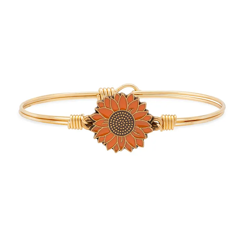 Orange Sunflower Bangle Bracelet