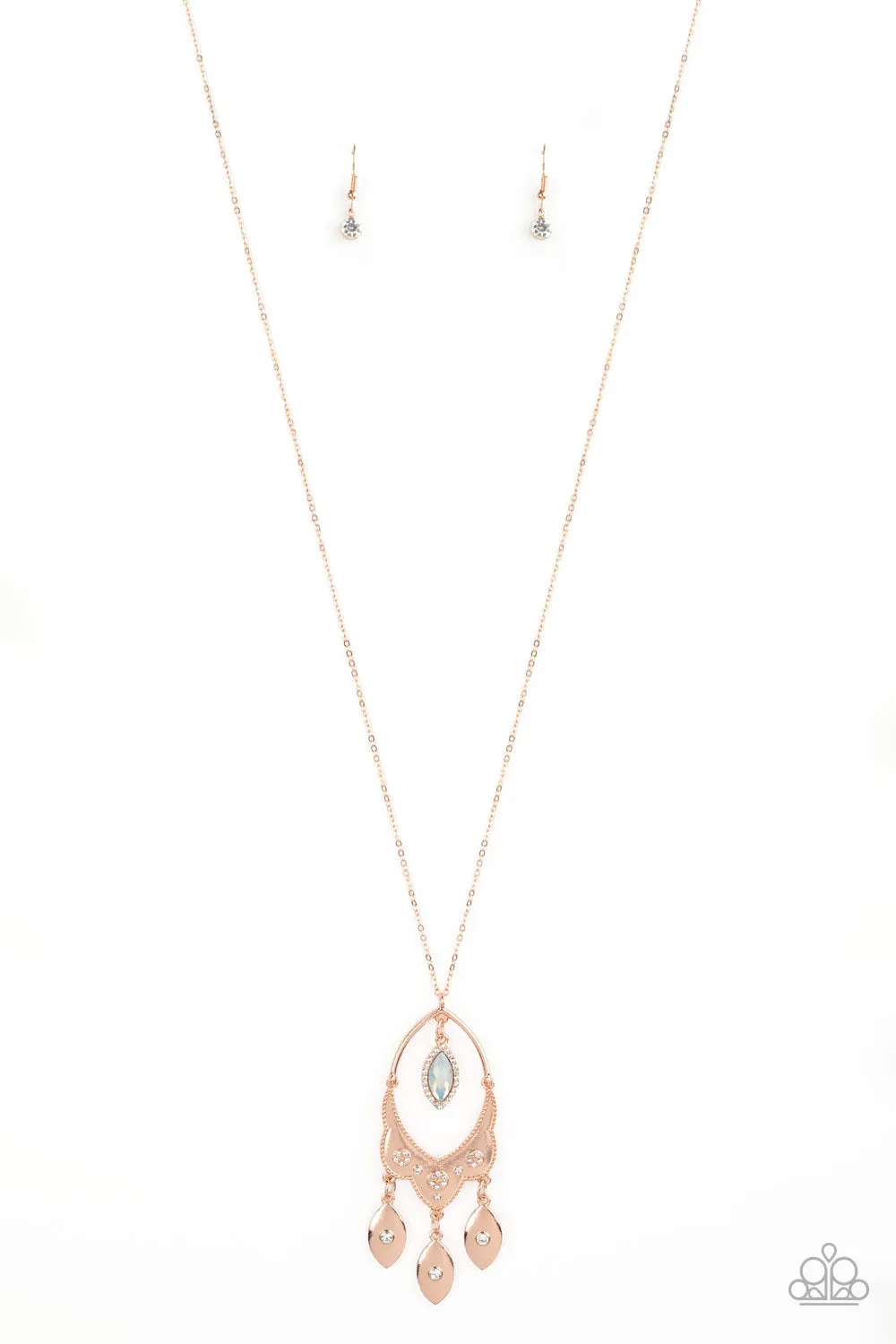 Paparazzi Necklace ~ Royal Iridescence Rose Gold Iridescent Necklace