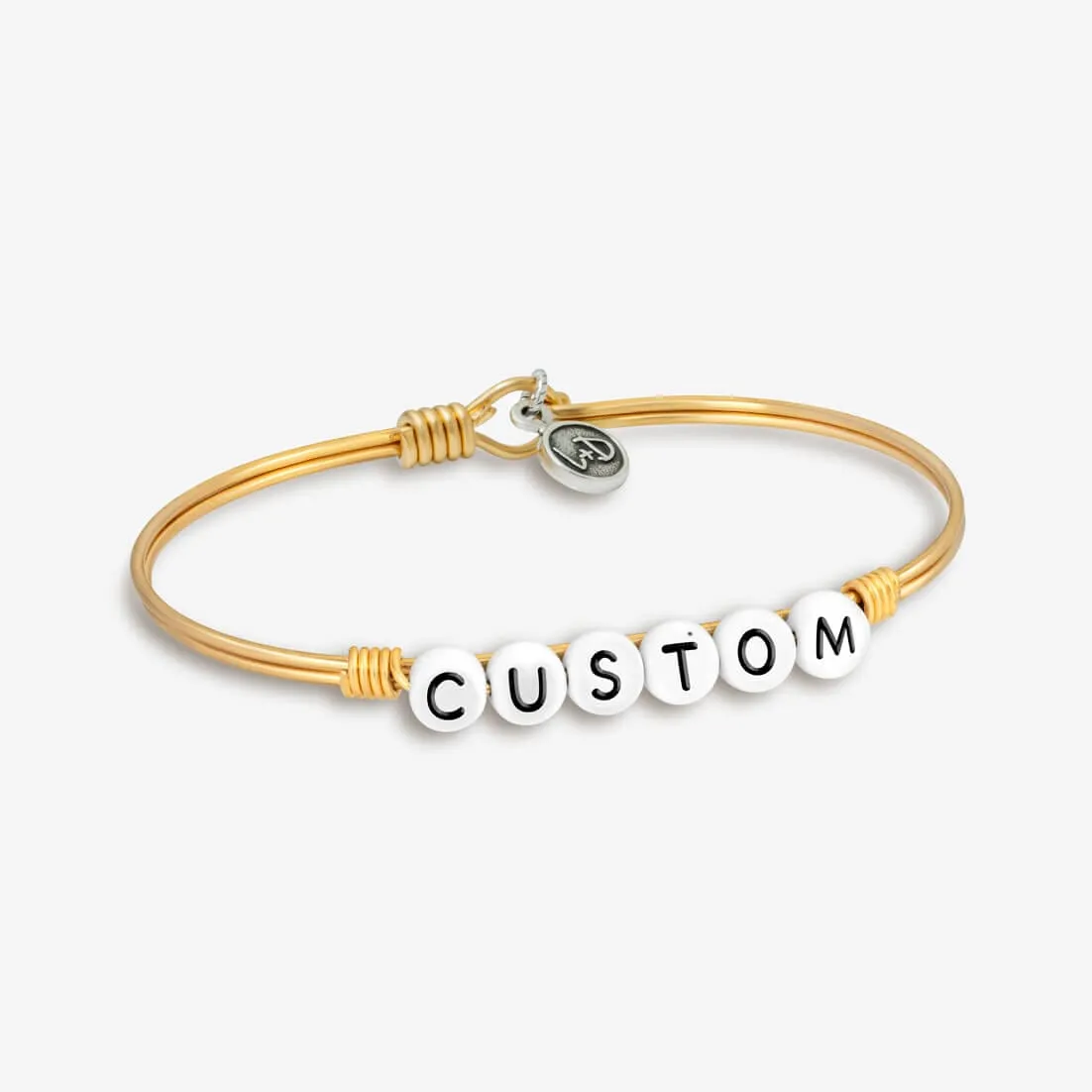 Personalized Letter Bead Bangle Bracelet