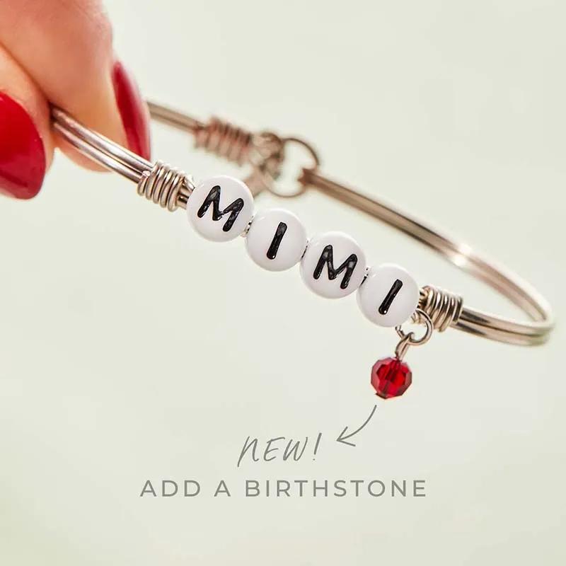 Personalized Letter Bead Bangle Bracelet