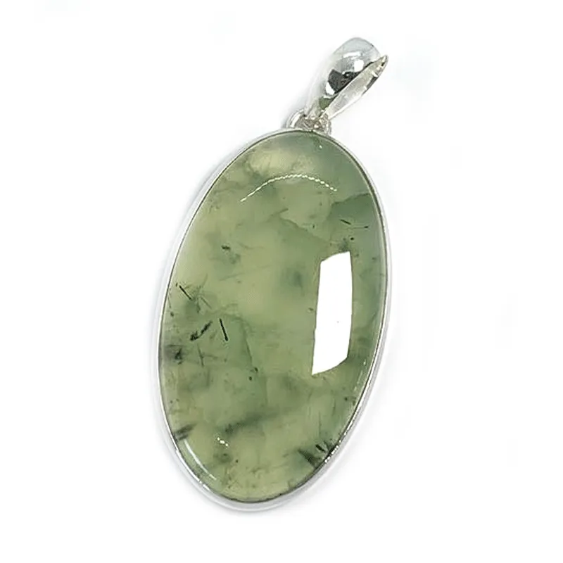 Prehnite Oval Bohemian Pendant