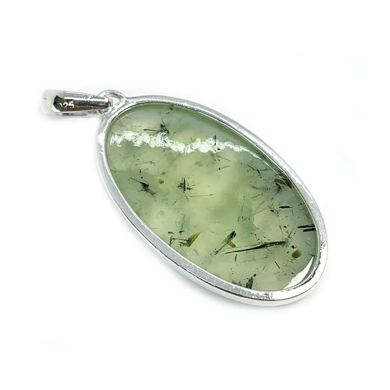 Prehnite Oval Bohemian Pendant