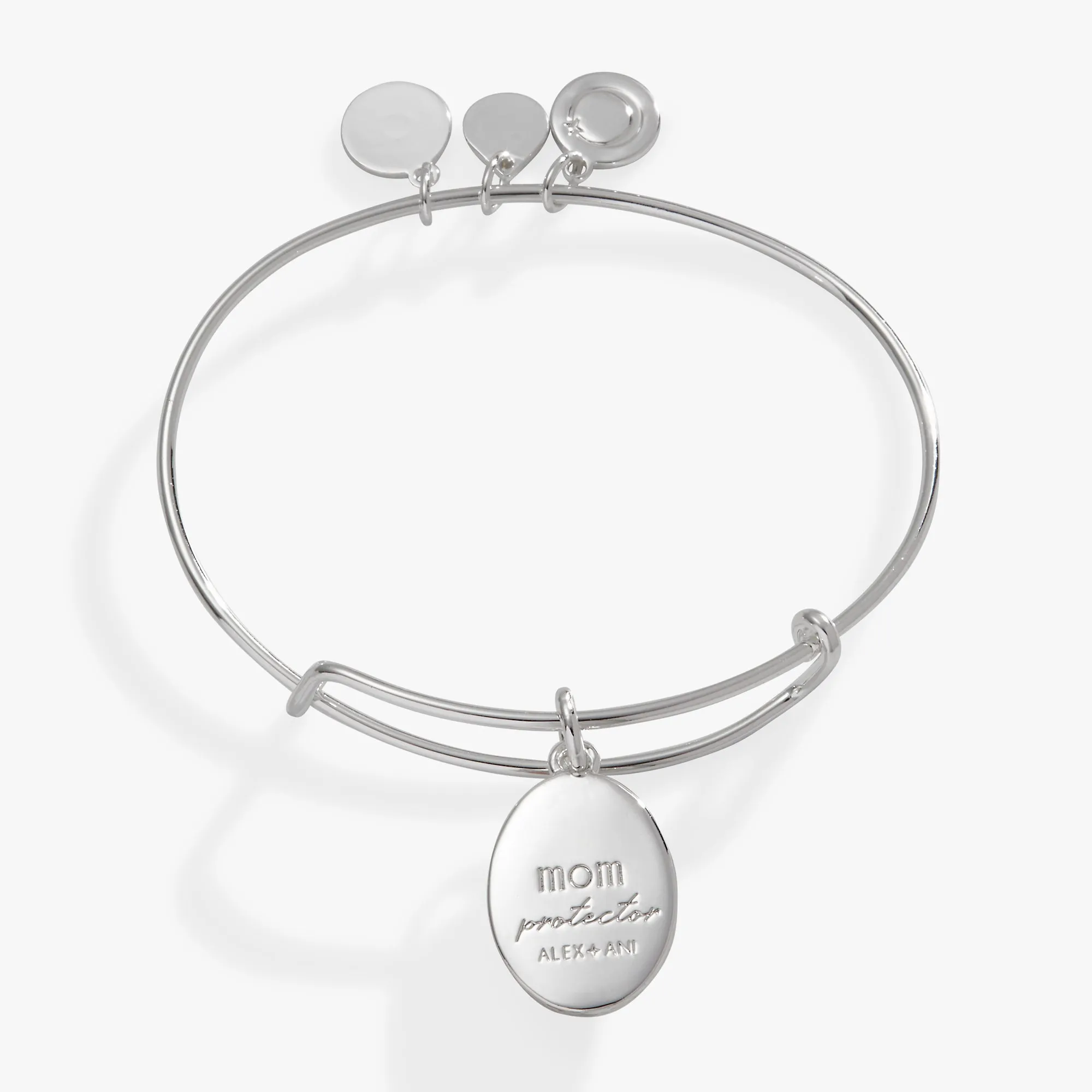 Printed Flower 'Mom' Charm Bangle