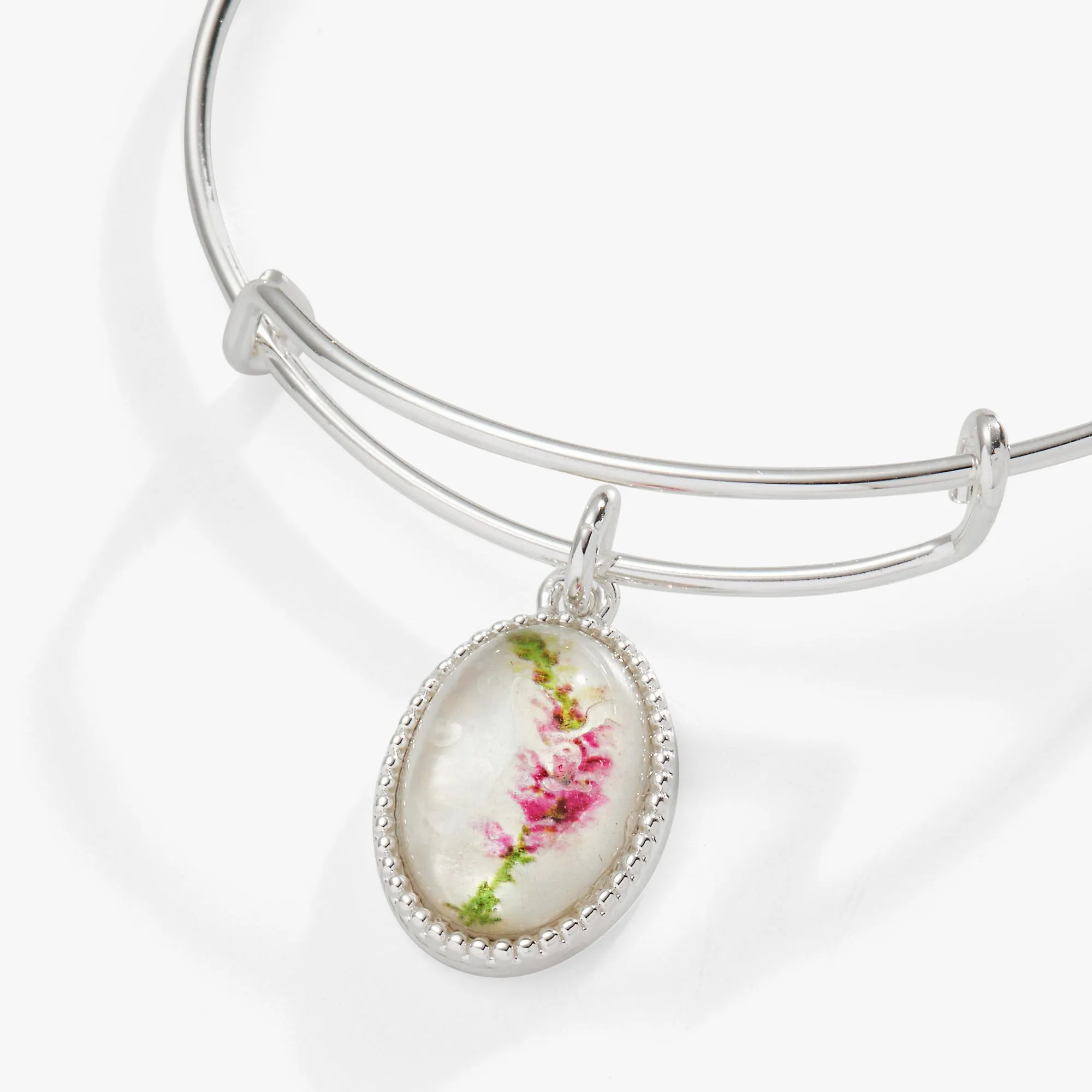 Printed Flower 'Mom' Charm Bangle