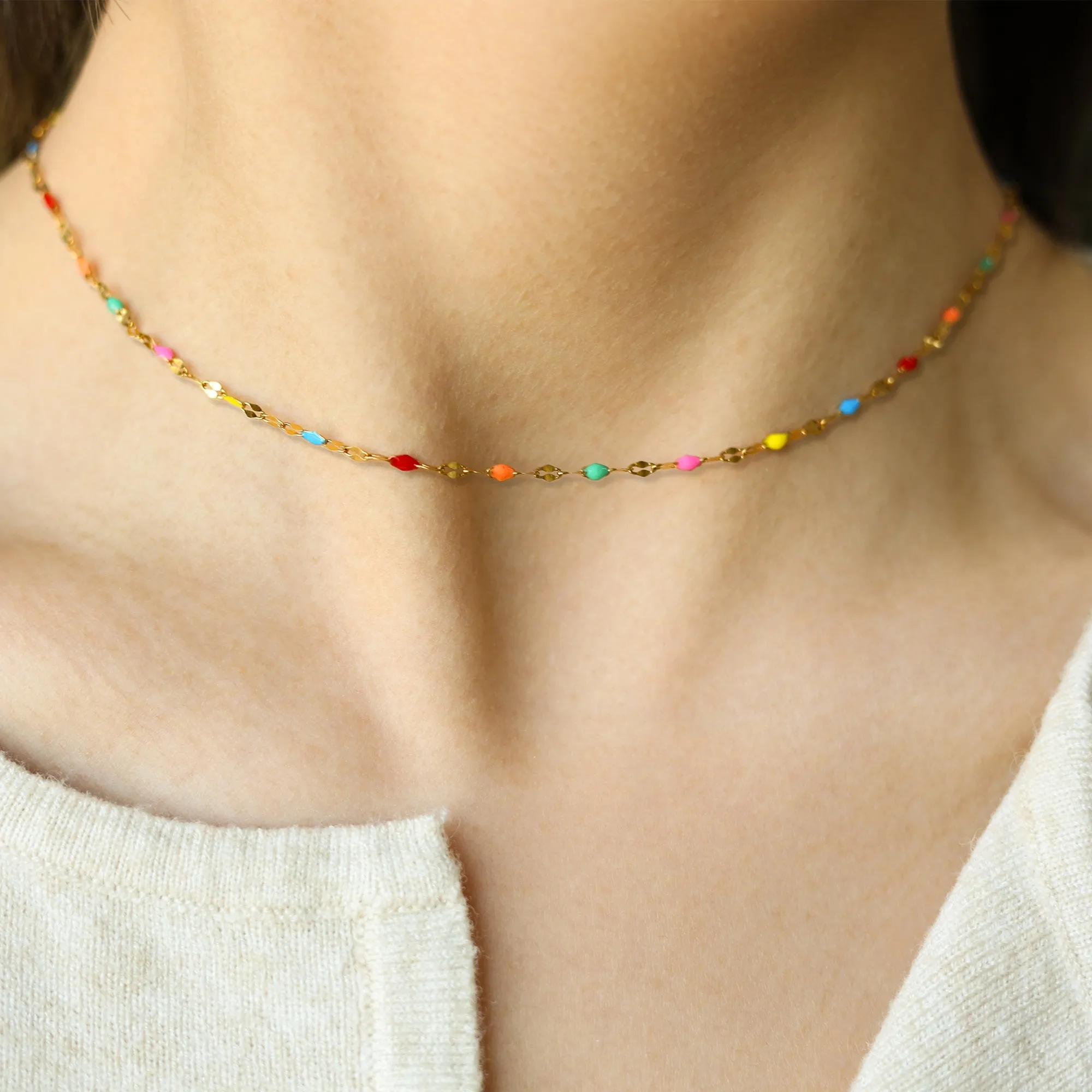 Rainbow Choker Necklace