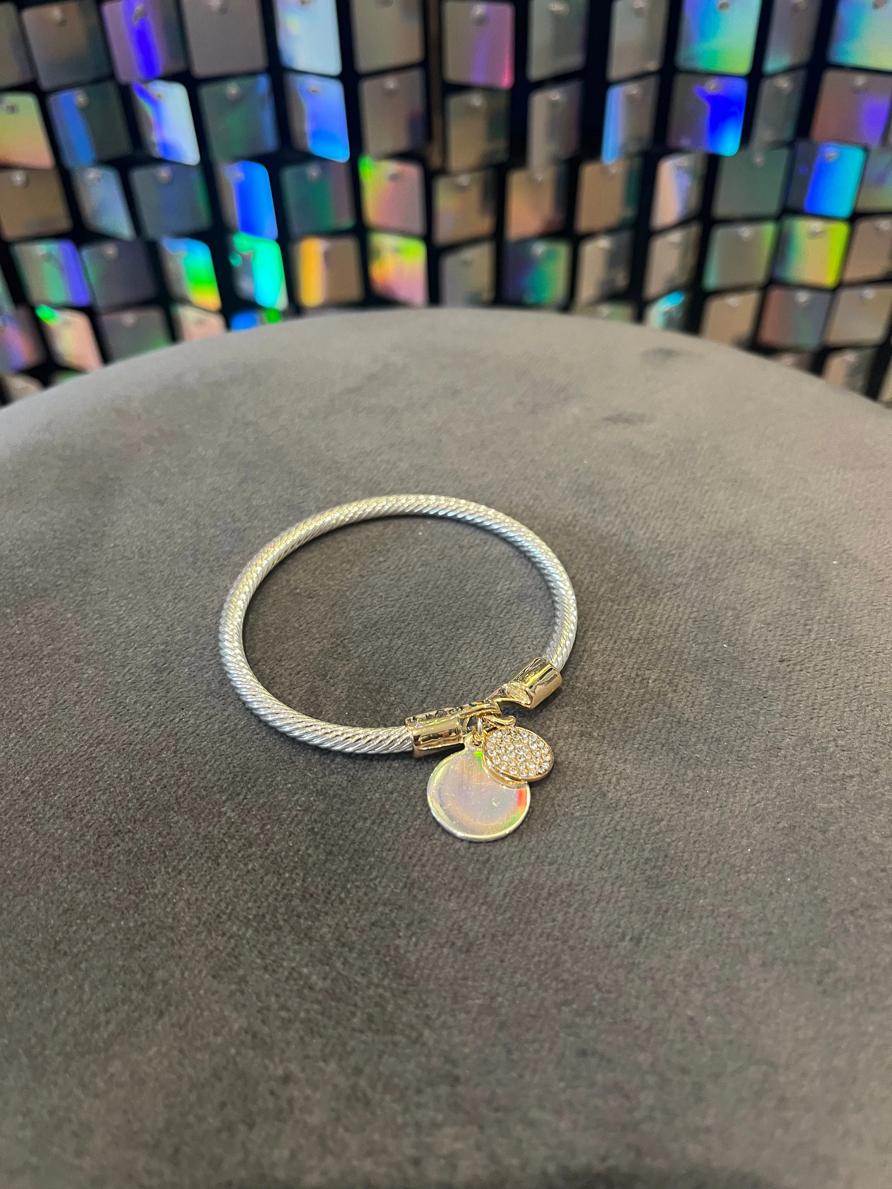 Rope bangle with charm