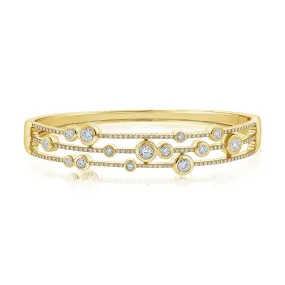 Scattered Bezels Triple-Pave Bangle