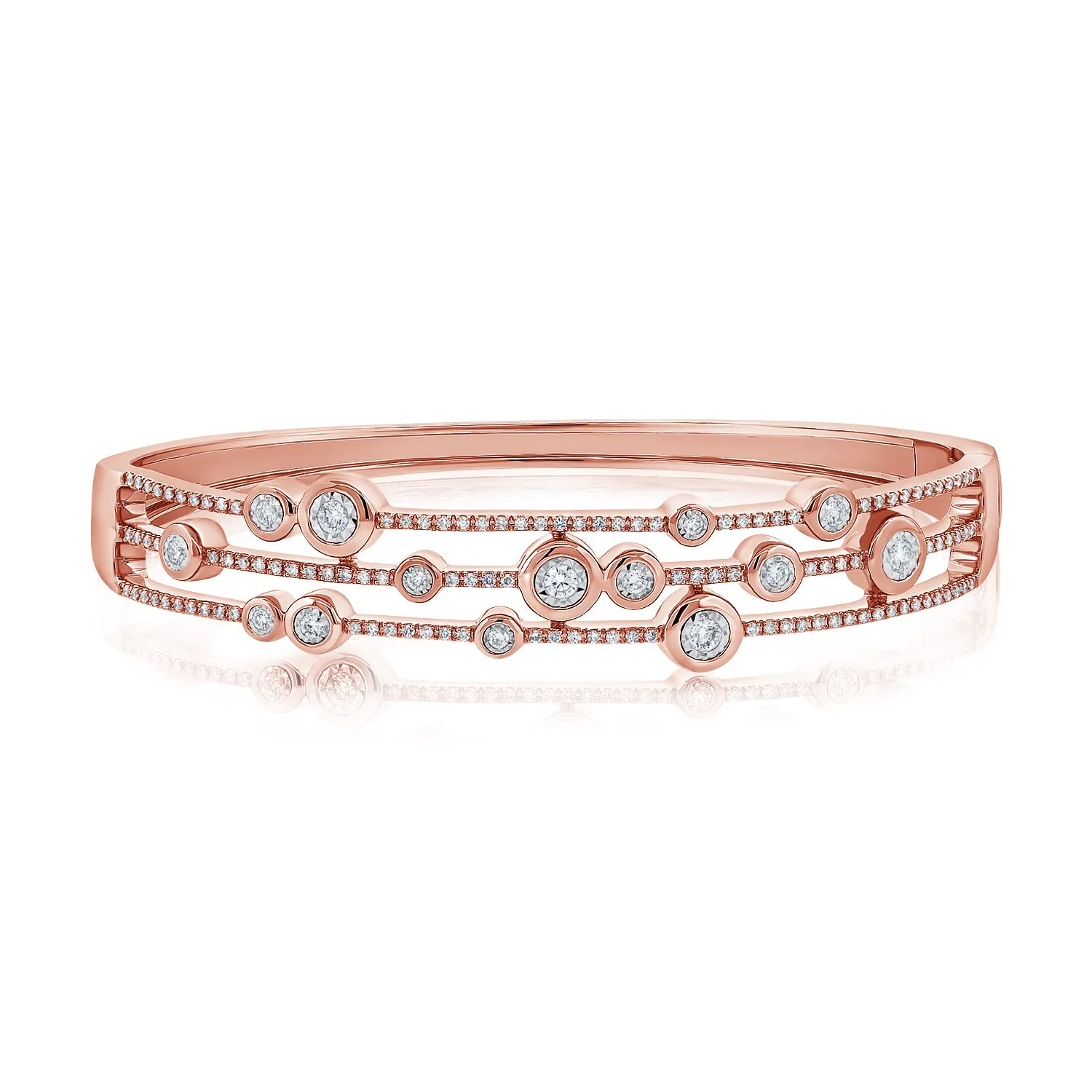 Scattered Bezels Triple-Pave Bangle