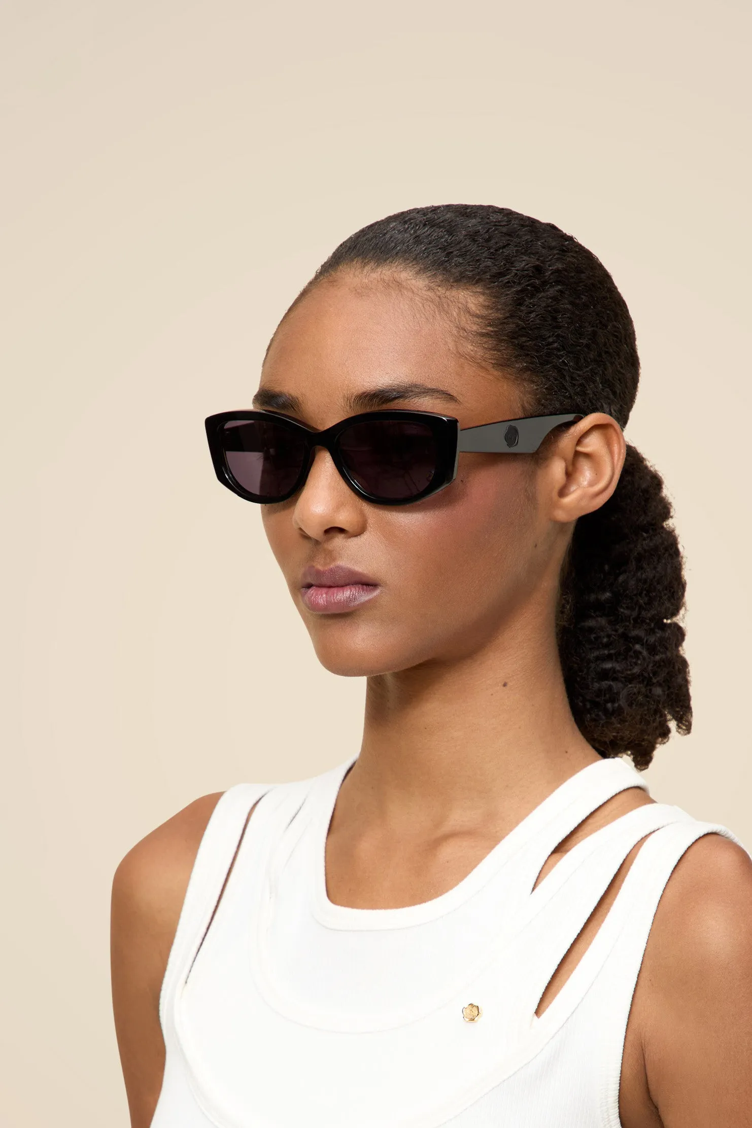 SEMI-OVAL BEVEL SUNGLASSES