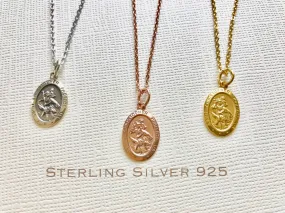 Sterling Silver St. Christopher necklace, Traveler's Necklace, Protection Necklace, Gold Medallion Necklace, Traveling Saint Necklace