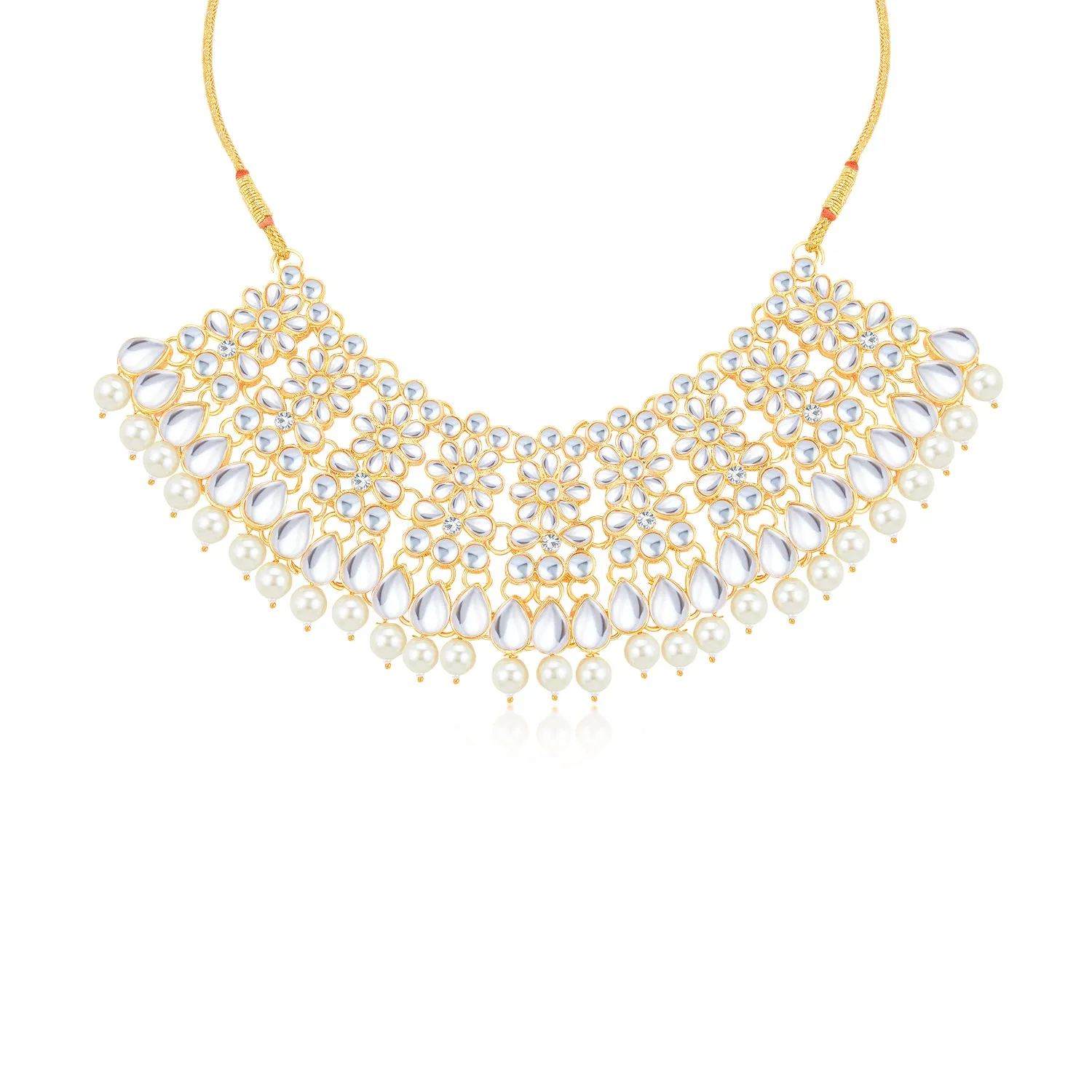 Sukkhi Adorable Gold Plated Choker Necklace Set for Women (NS100582)