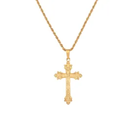 Vintage-Inspired Gold Cross Pendant