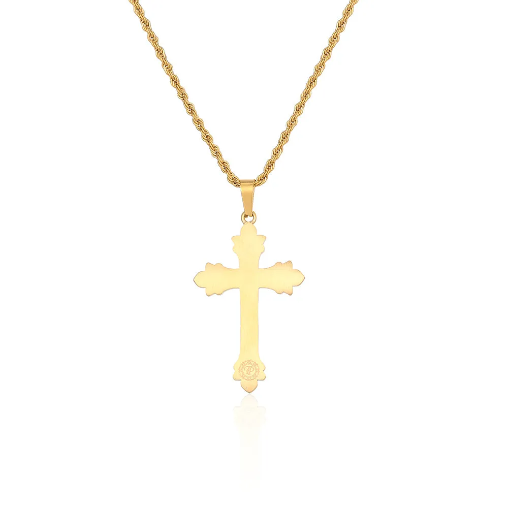 Vintage-Inspired Gold Cross Pendant